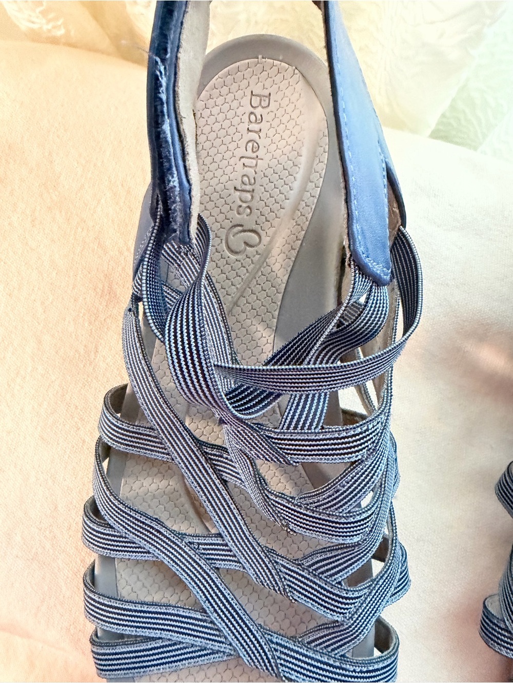 BareTraps Women's Light Blue Crisscross Strappy Sandal - Picture 4 of 6